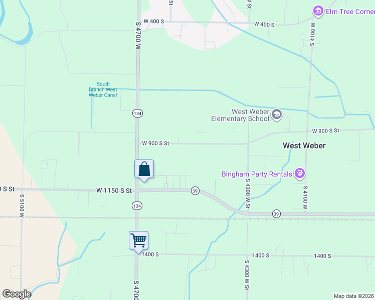 map of restaurants, bars, coffee shops, grocery stores, and more near 4517 West 900 South Street in Ogden