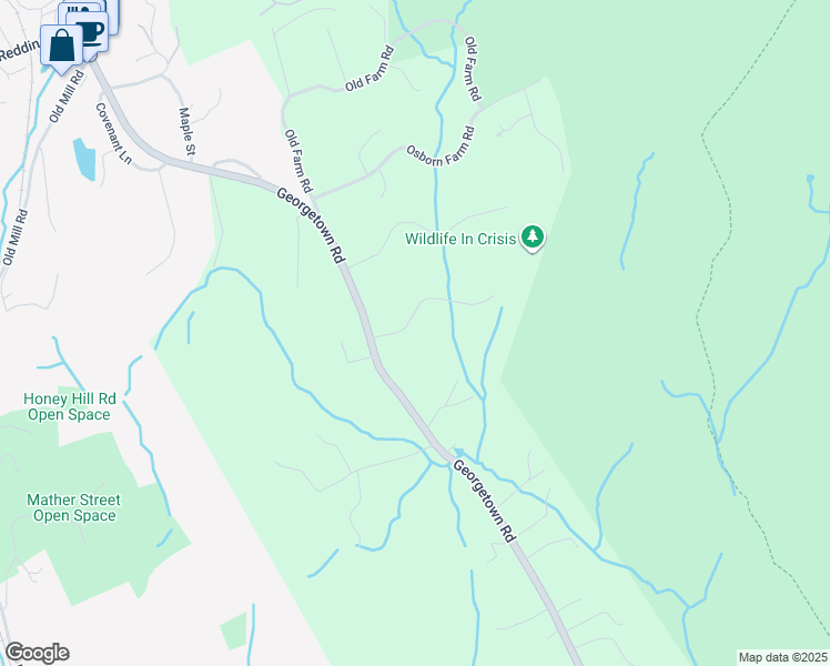 map of restaurants, bars, coffee shops, grocery stores, and more near 7 Indian Valley Road in Weston