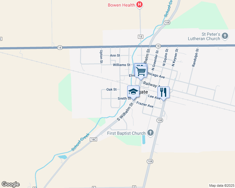 map of restaurants, bars, coffee shops, grocery stores, and more near 322 Smith Street in Holgate