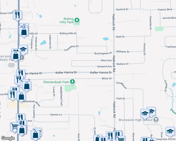 map of restaurants, bars, coffee shops, grocery stores, and more near in Brunswick