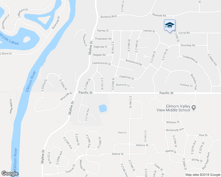 map of restaurants, bars, coffee shops, grocery stores, and more near 1030 216th Street in Omaha