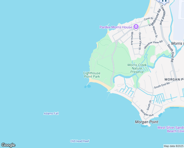map of restaurants, bars, coffee shops, grocery stores, and more near 2 Lighthouse Road in New Haven