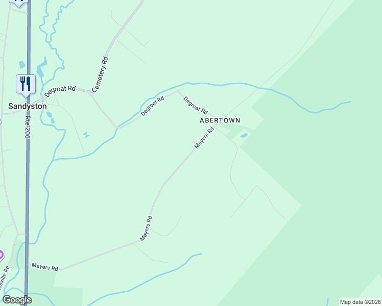 map of restaurants, bars, coffee shops, grocery stores, and more near 38 Meyers Road in Sandyston