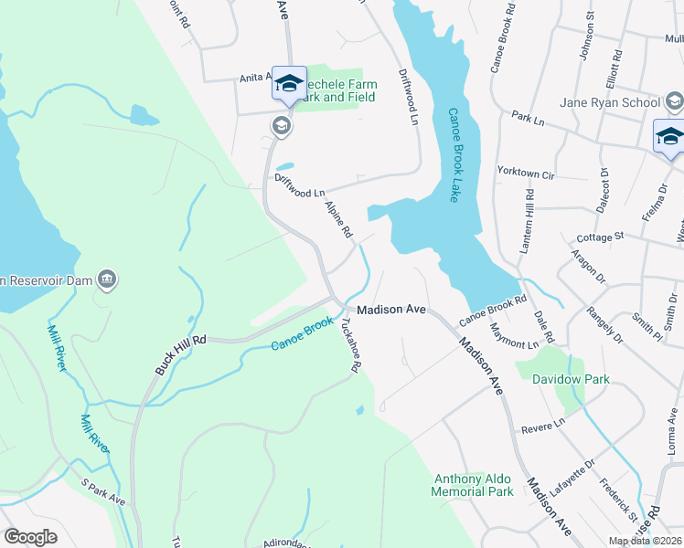 map of restaurants, bars, coffee shops, grocery stores, and more near 4524 Madison Avenue in Trumbull