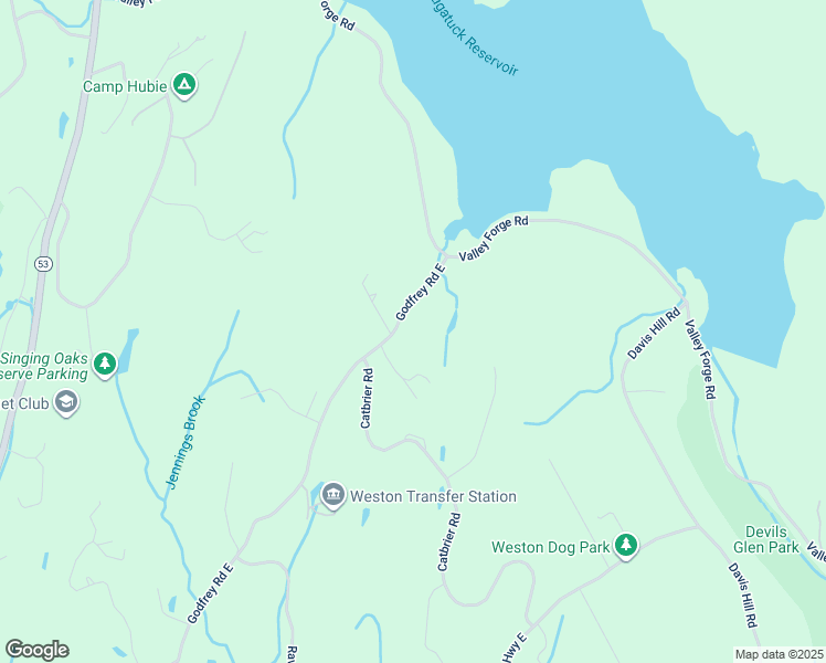 map of restaurants, bars, coffee shops, grocery stores, and more near 273 Godfrey Road East in Weston