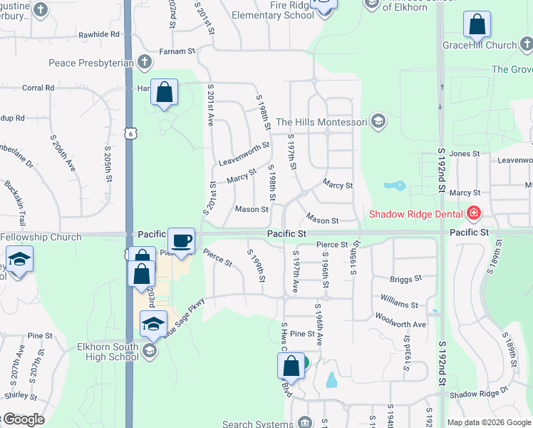 map of restaurants, bars, coffee shops, grocery stores, and more near 19814 Rees Street in Omaha