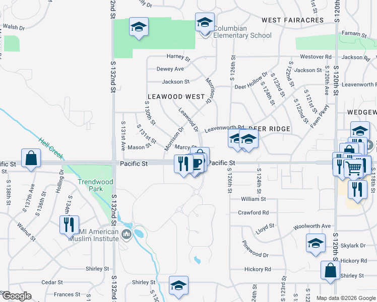 map of restaurants, bars, coffee shops, grocery stores, and more near 812 Leawood Drive in Omaha