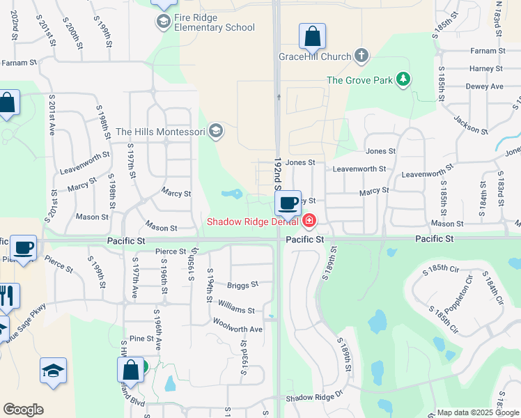 map of restaurants, bars, coffee shops, grocery stores, and more near 19261 Marcy Court in Omaha