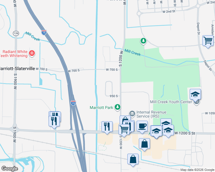 map of restaurants, bars, coffee shops, grocery stores, and more near 806 South 1300 West in Ogden