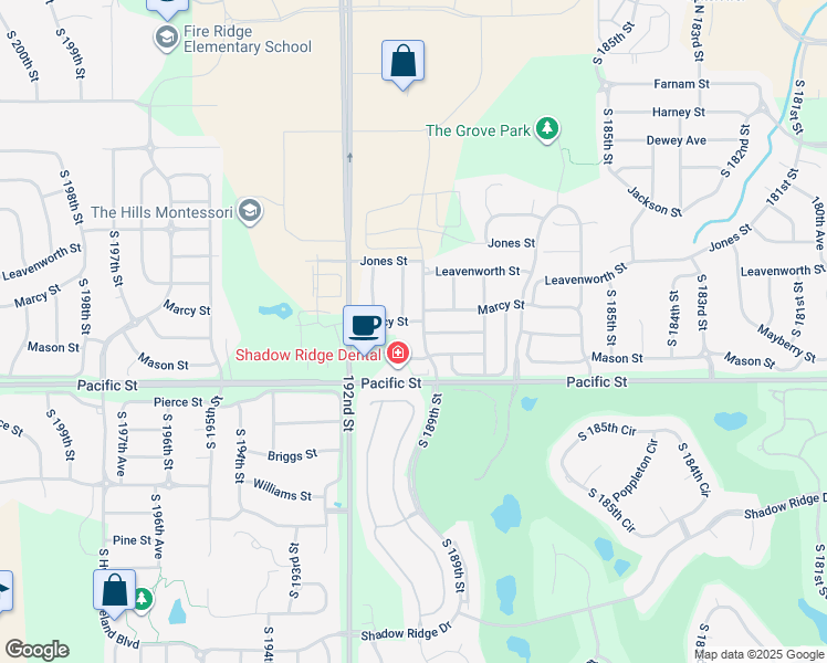 map of restaurants, bars, coffee shops, grocery stores, and more near 19009 Marcy Street in Omaha