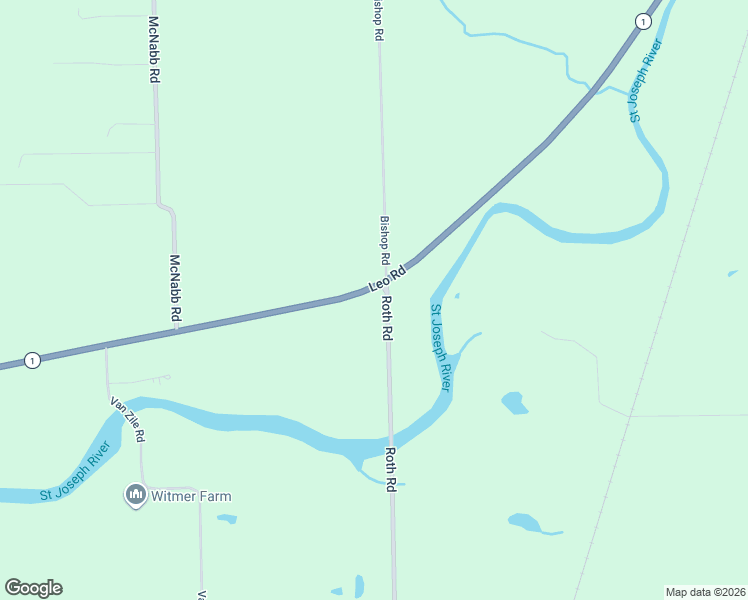 map of restaurants, bars, coffee shops, grocery stores, and more near 17400-17588 Leo Road in SPENCERVILLE