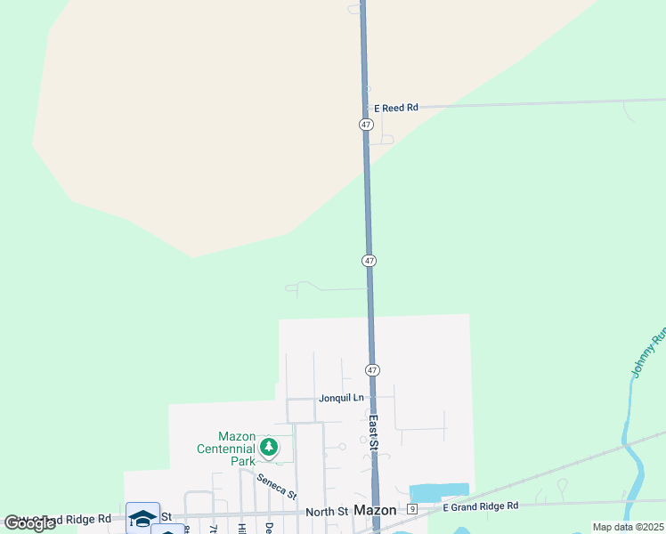 map of restaurants, bars, coffee shops, grocery stores, and more near in Mazon