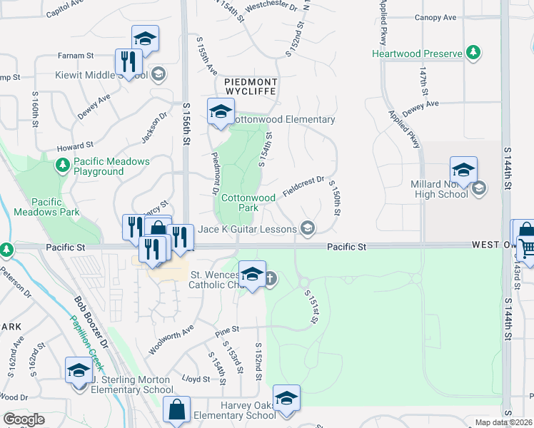 map of restaurants, bars, coffee shops, grocery stores, and more near 910 South 153rd Court in Omaha