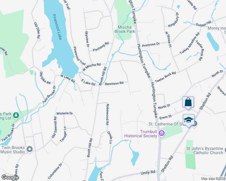 map of restaurants, bars, coffee shops, grocery stores, and more near 23 Beverly Road in Trumbull