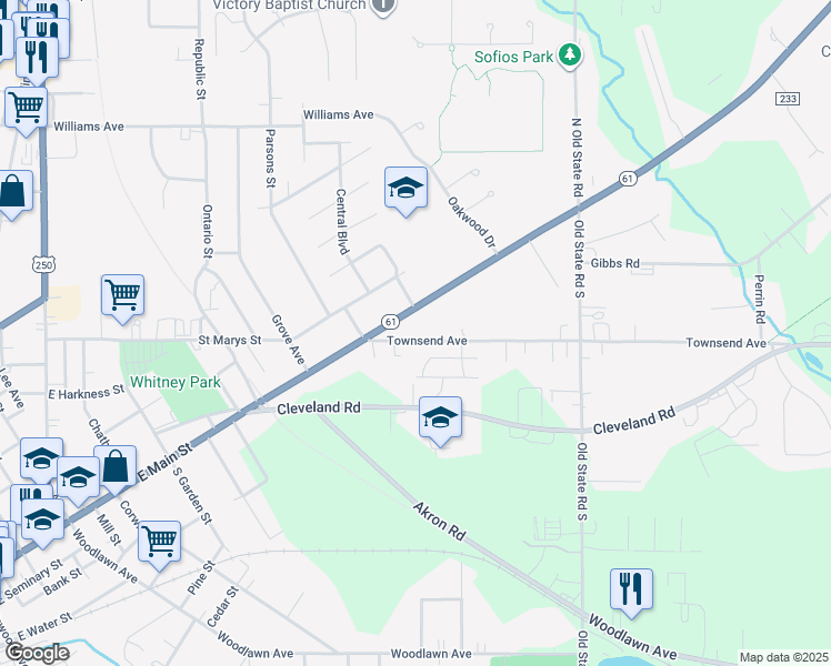 map of restaurants, bars, coffee shops, grocery stores, and more near 15 Townsend Ave in Norwalk