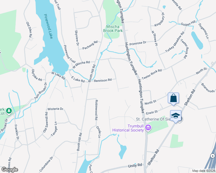 map of restaurants, bars, coffee shops, grocery stores, and more near 33 Beverly Road in Trumbull