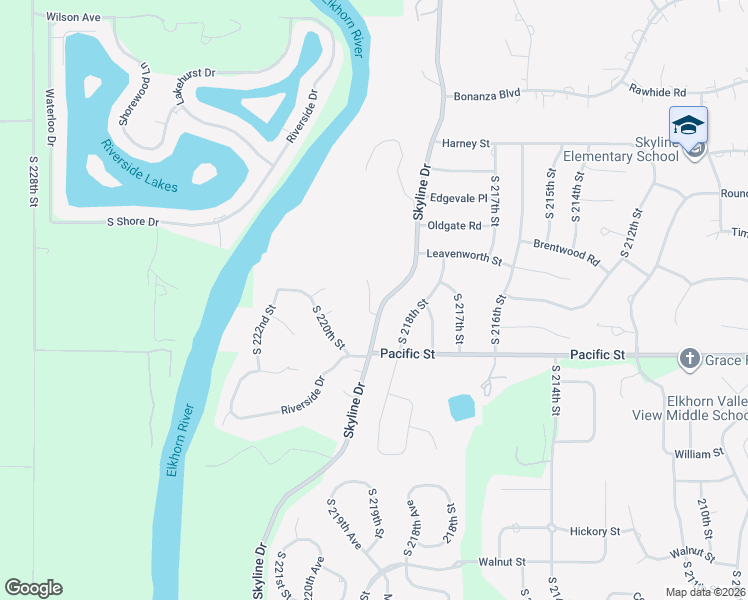 map of restaurants, bars, coffee shops, grocery stores, and more near 1012 Skyline Drive in Omaha