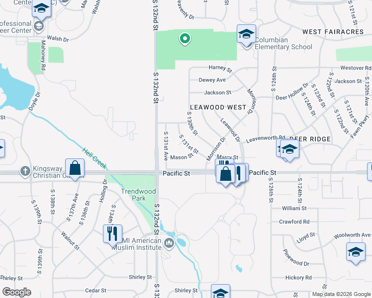 map of restaurants, bars, coffee shops, grocery stores, and more near 914 South 131st Street in Omaha