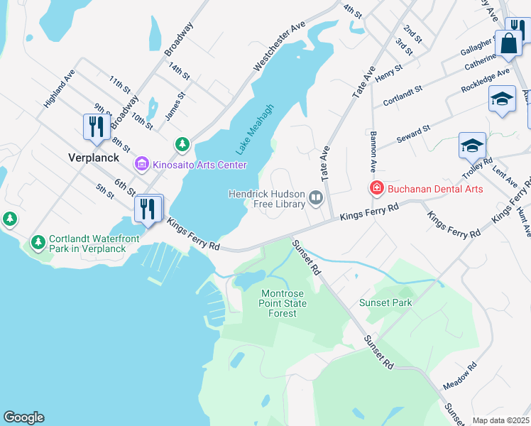 map of restaurants, bars, coffee shops, grocery stores, and more near 234 Coachlight Square in Montrose