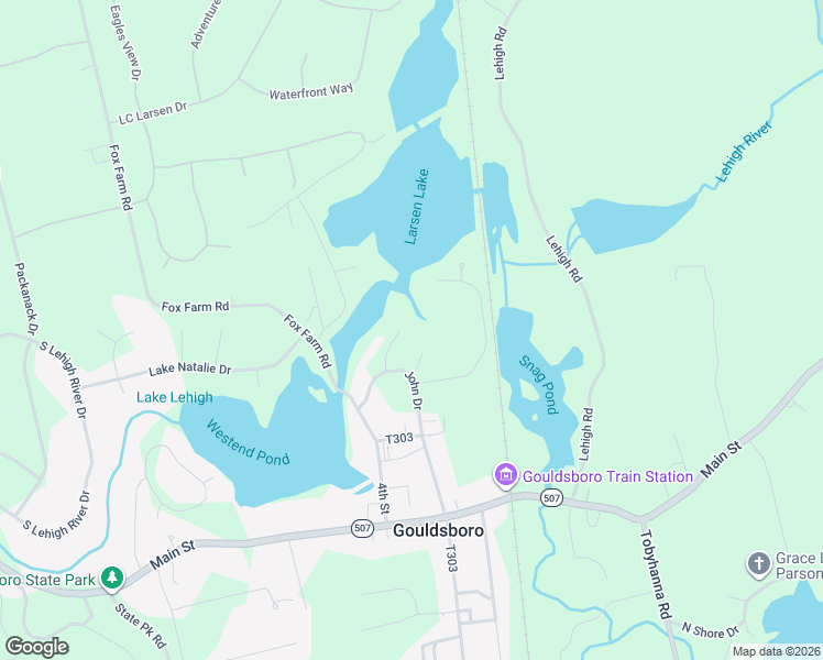 map of restaurants, bars, coffee shops, grocery stores, and more near 120 Robert Lane in Gouldsboro