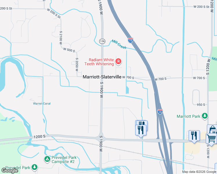 map of restaurants, bars, coffee shops, grocery stores, and more near 768 South 1900 West in Ogden
