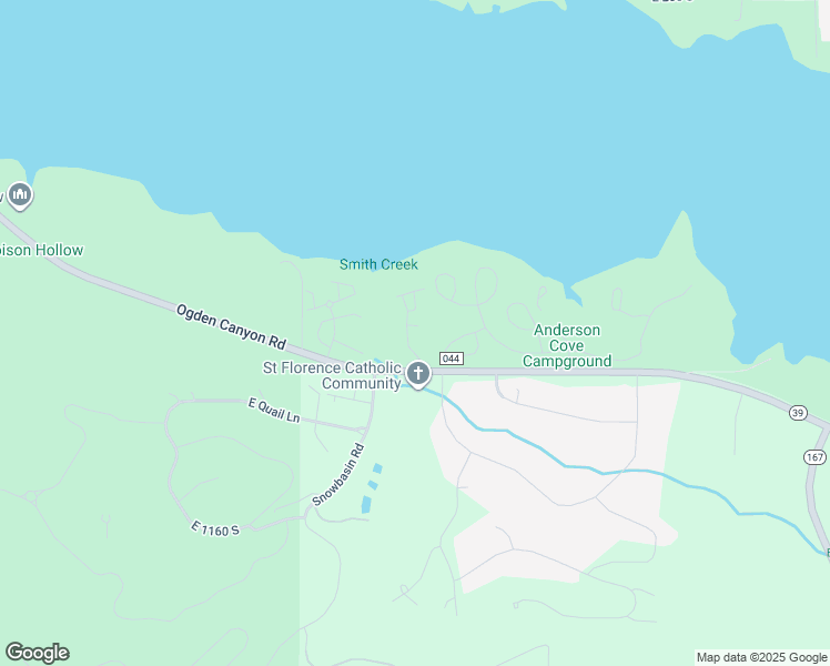 map of restaurants, bars, coffee shops, grocery stores, and more near 6486 Utah 39 in Huntsville