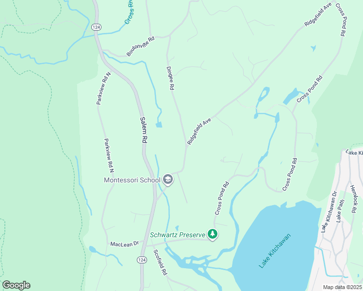 map of restaurants, bars, coffee shops, grocery stores, and more near 68 Dingee Road in Pound Ridge