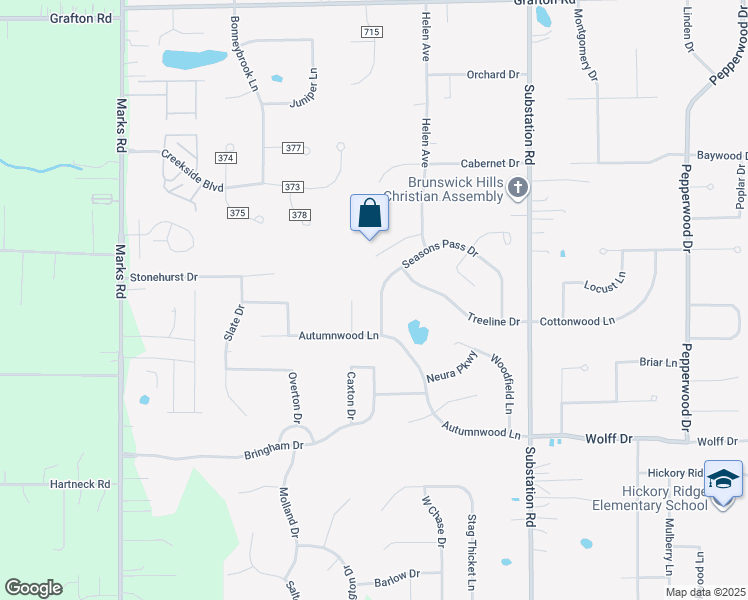 map of restaurants, bars, coffee shops, grocery stores, and more near 884 Seasons Pass Drive in Brunswick