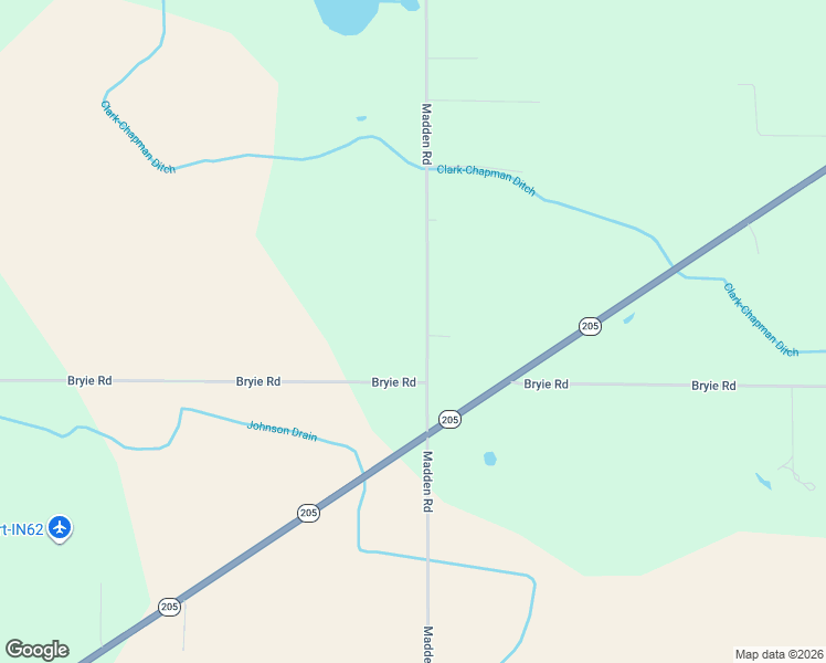 map of restaurants, bars, coffee shops, grocery stores, and more near 18103 Madden Road in Churubusco