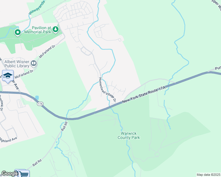 map of restaurants, bars, coffee shops, grocery stores, and more near 21 Olde Wagon Road in Warwick