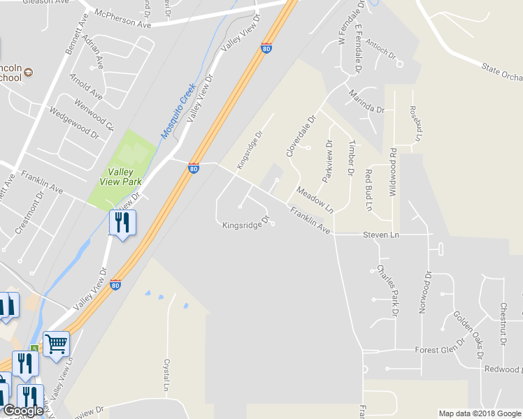 map of restaurants, bars, coffee shops, grocery stores, and more near 315 Kingsridge Drive in Council Bluffs