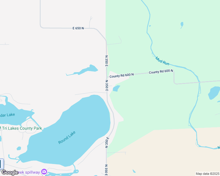 map of restaurants, bars, coffee shops, grocery stores, and more near 6006 County Road 350 East in Columbia City