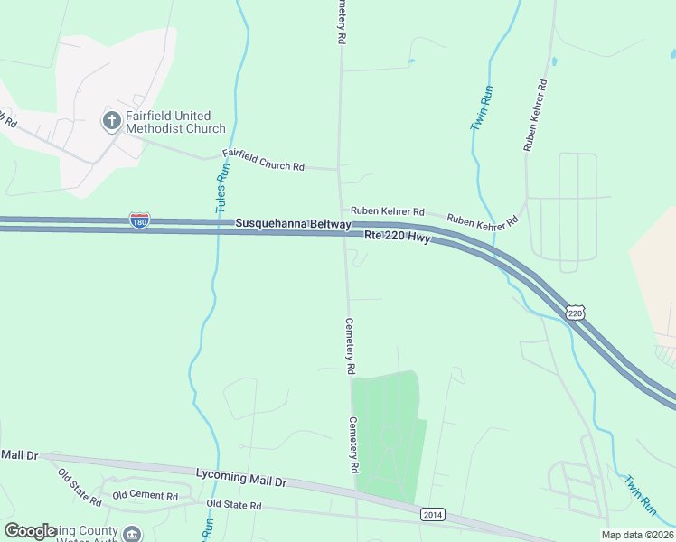 map of restaurants, bars, coffee shops, grocery stores, and more near 301-483 Cemetery Road in Montoursville