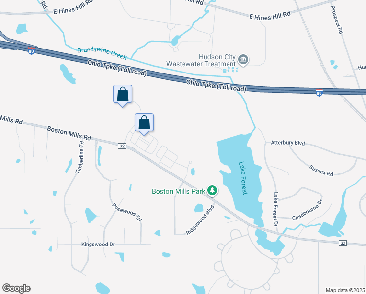map of restaurants, bars, coffee shops, grocery stores, and more near 150 Omni Lake Parkway in Hudson