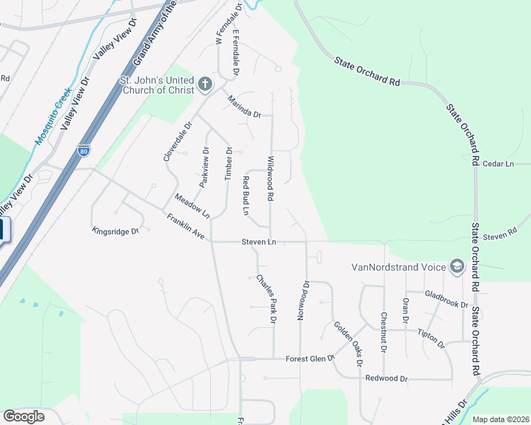 map of restaurants, bars, coffee shops, grocery stores, and more near 112 Wildwood Road in Council Bluffs