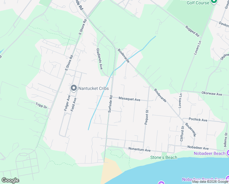 map of restaurants, bars, coffee shops, grocery stores, and more near 134 Surfside Rd in Nantucket