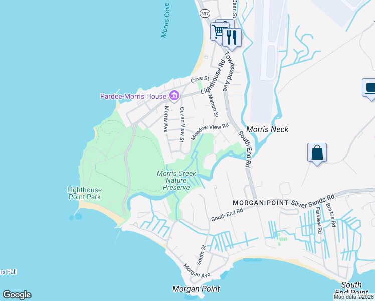 map of restaurants, bars, coffee shops, grocery stores, and more near 196 Marion Street in New Haven