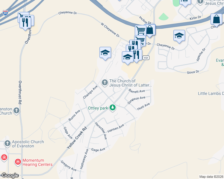 map of restaurants, bars, coffee shops, grocery stores, and more near 208 Cale Drive in Evanston