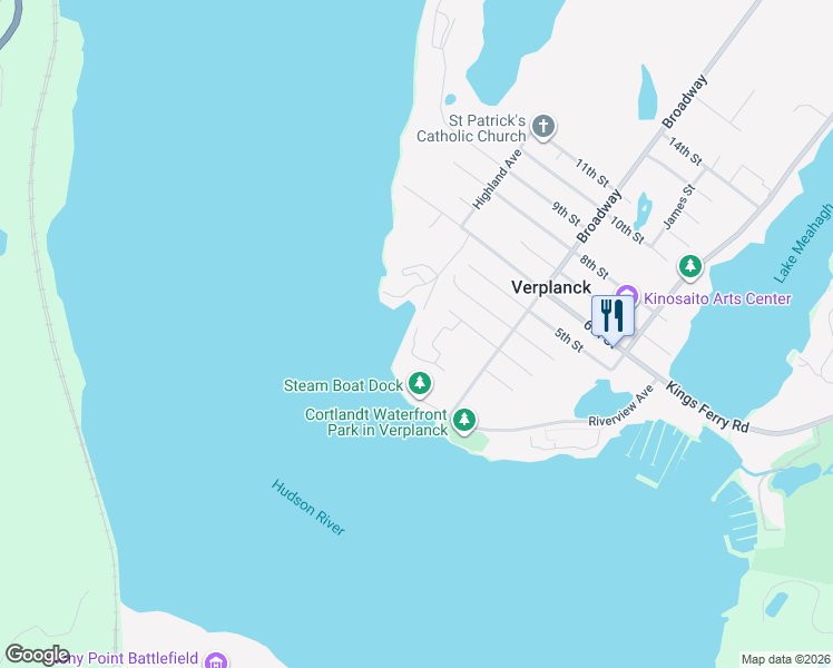 map of restaurants, bars, coffee shops, grocery stores, and more near 37 Wayne Avenue in Verplanck