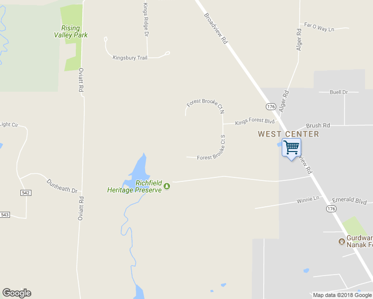map of restaurants, bars, coffee shops, grocery stores, and more near 4601 Forest Brooke Court South in Richfield