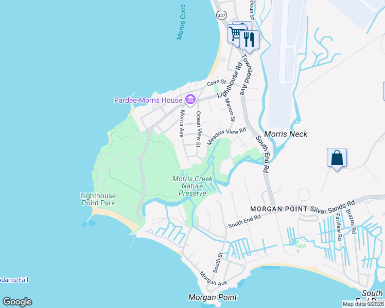 map of restaurants, bars, coffee shops, grocery stores, and more near 10 Meadow View Road in New Haven