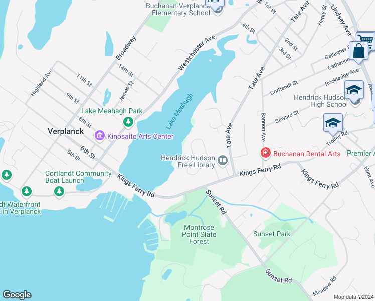 map of restaurants, bars, coffee shops, grocery stores, and more near 41 Coachlight Square in Montrose