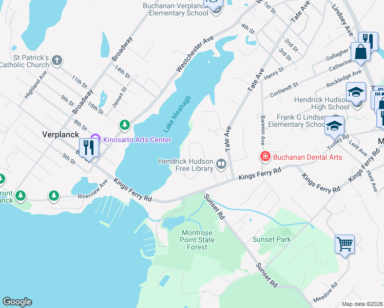 map of restaurants, bars, coffee shops, grocery stores, and more near 234 Coachlight Square in Montrose