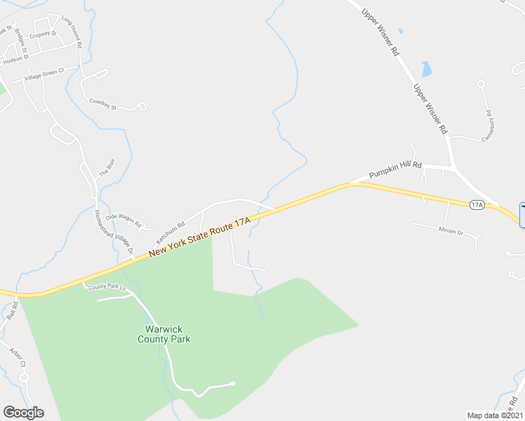 map of restaurants, bars, coffee shops, grocery stores, and more near 32 Ketchum Road in Warwick