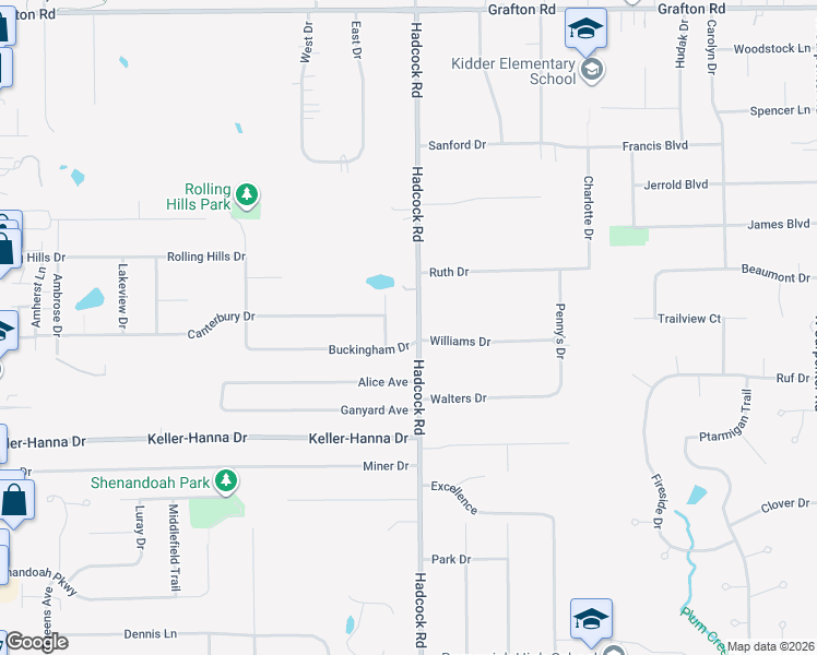map of restaurants, bars, coffee shops, grocery stores, and more near 887 Hadcock Road in Brunswick