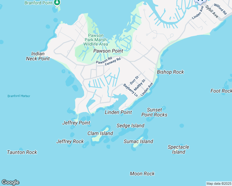 map of restaurants, bars, coffee shops, grocery stores, and more near 16 Summer Island Road in Branford