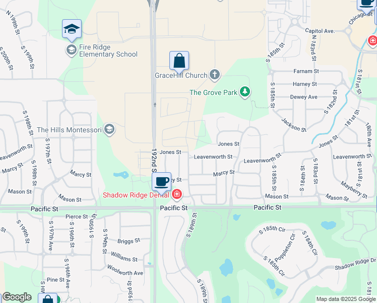 map of restaurants, bars, coffee shops, grocery stores, and more near 805 South 190th Avenue in Omaha