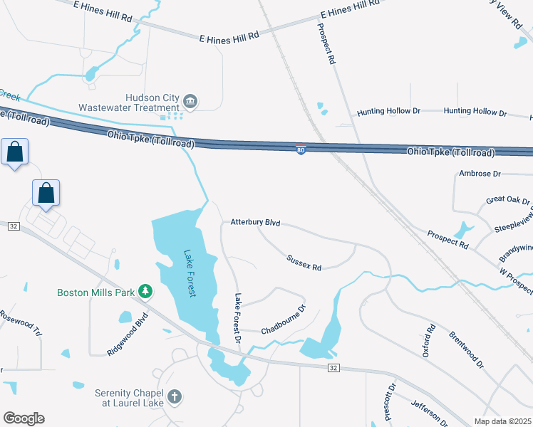map of restaurants, bars, coffee shops, grocery stores, and more near 556 Atterbury Boulevard in Hudson
