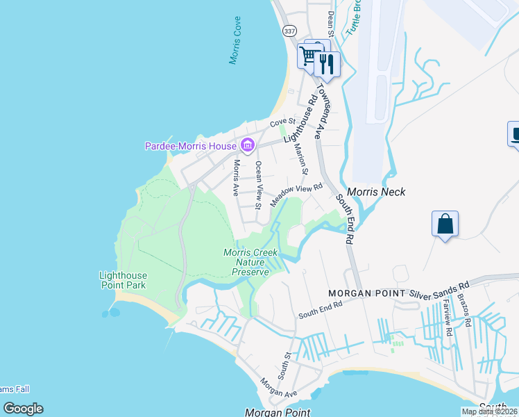 map of restaurants, bars, coffee shops, grocery stores, and more near 10 Meadow View Road in New Haven