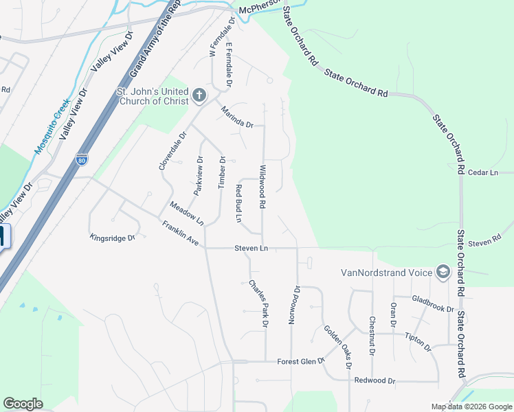 map of restaurants, bars, coffee shops, grocery stores, and more near 112 Wildwood Road in Council Bluffs